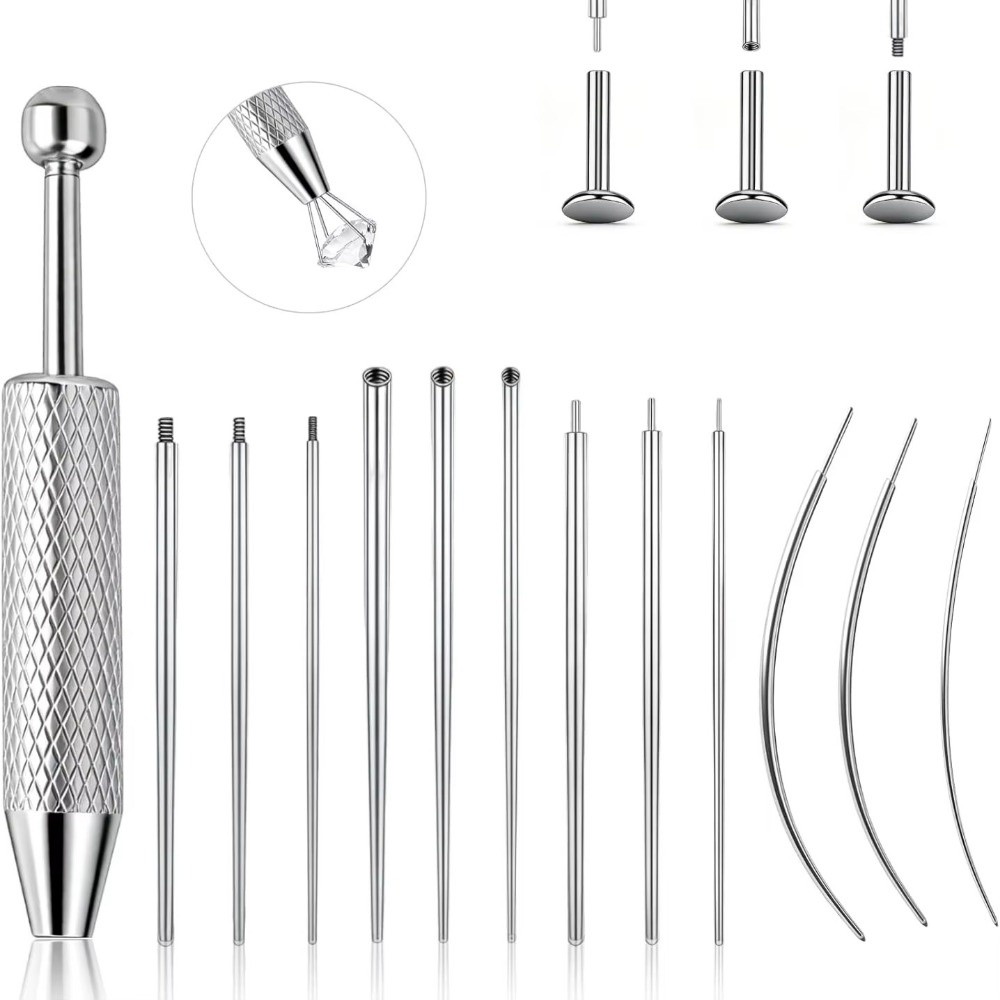 Body Jewelry Tool - Edelstahl-Piercing-Taper-Werkzeug: Professioneller Ohrring-Applikator mit durchstechendem Verbindungsstift