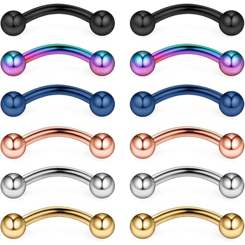 Body Jewelry Lip Ring - 12 Stück 16G Piercing-Schmuck aus chirurgischem