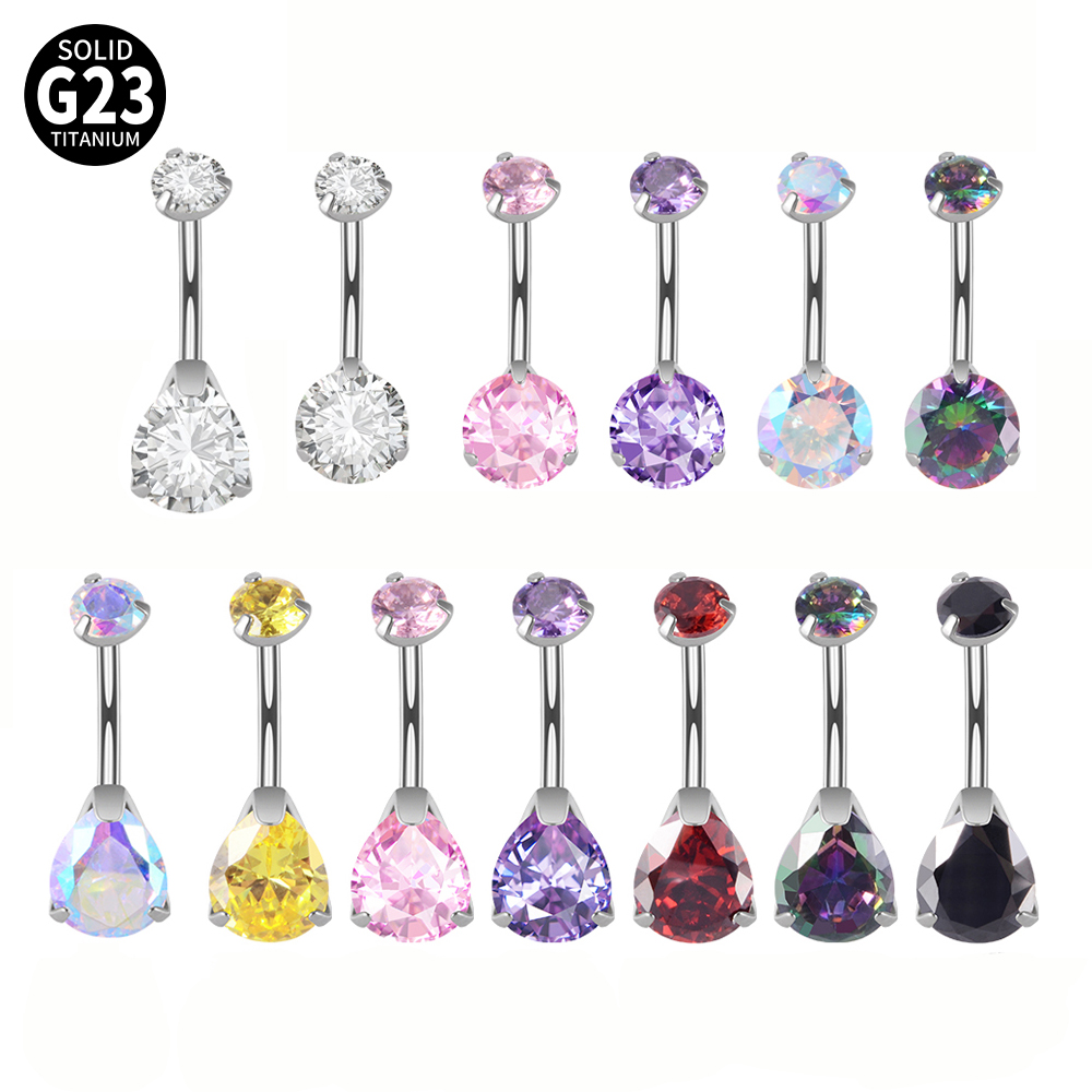 Belly Bar Titanium - 1PC G23 Titan Zirkon Bauchnabel Ringe