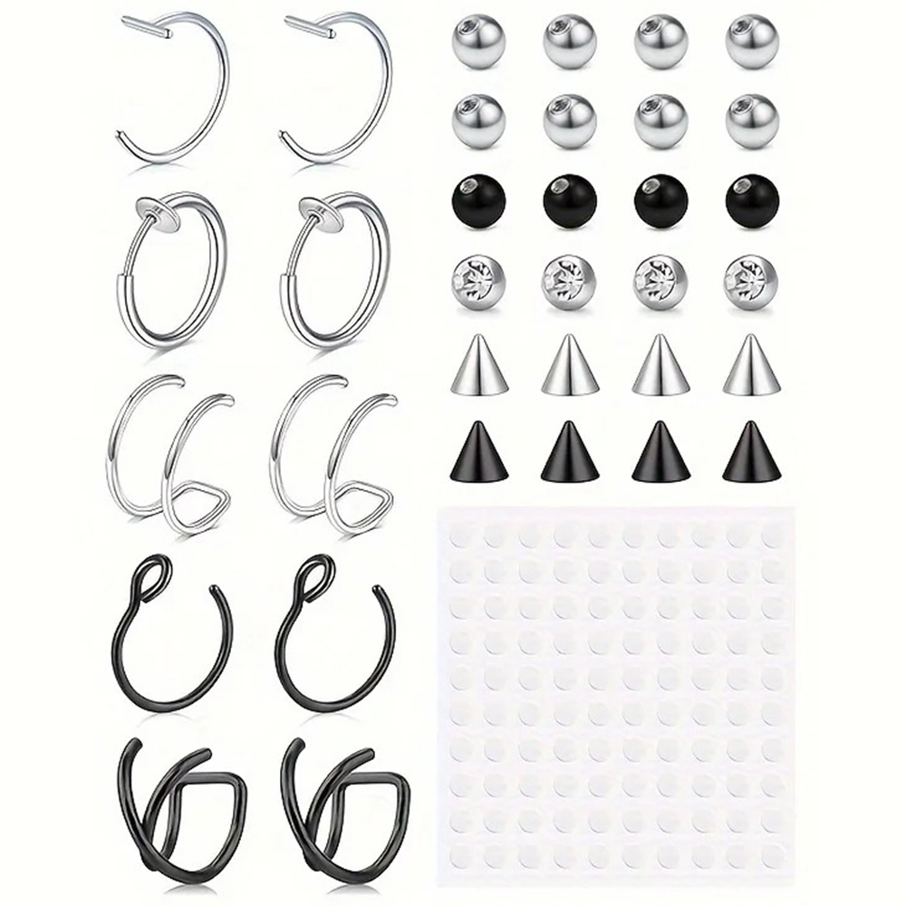Body Jewelry Lip Ring - Fake-Piercings, Fake-Lippenring, Fake-Nasenring, Fake-Schlangenbeißer, Fake-Augenbrauenpiercing, Ohrklemme,