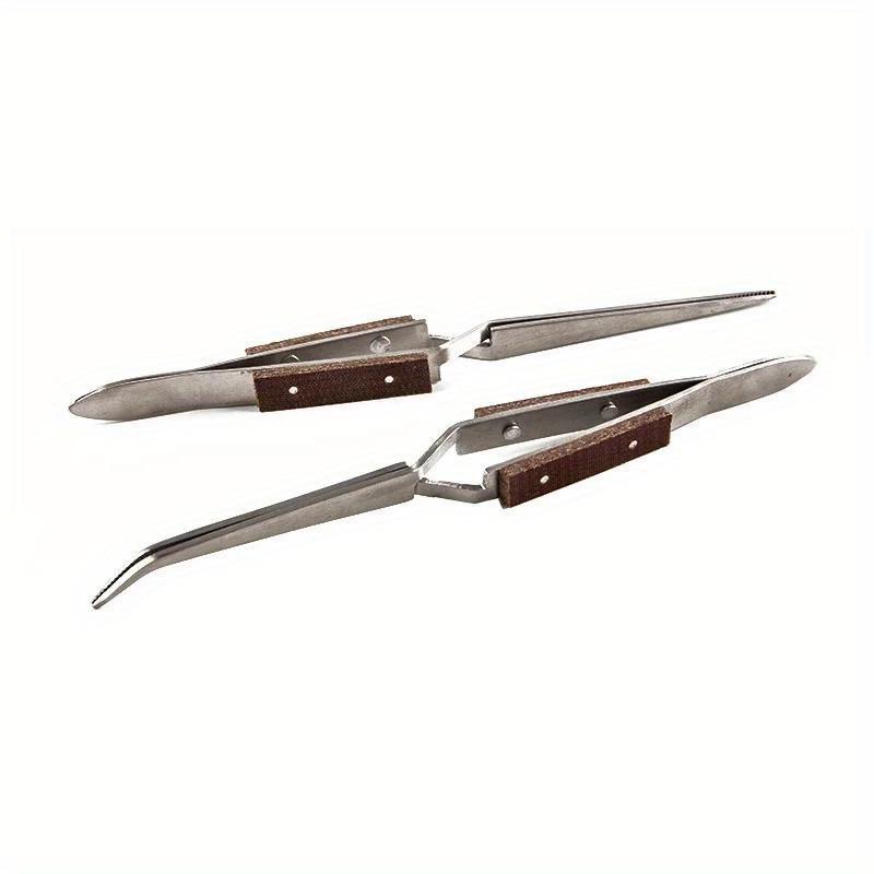 Body Jewelry Tool - 2-teiliges Set Edelstahl-Kreuzverschluss-Isolierpinzette, selbstschließend, für Schmuck,