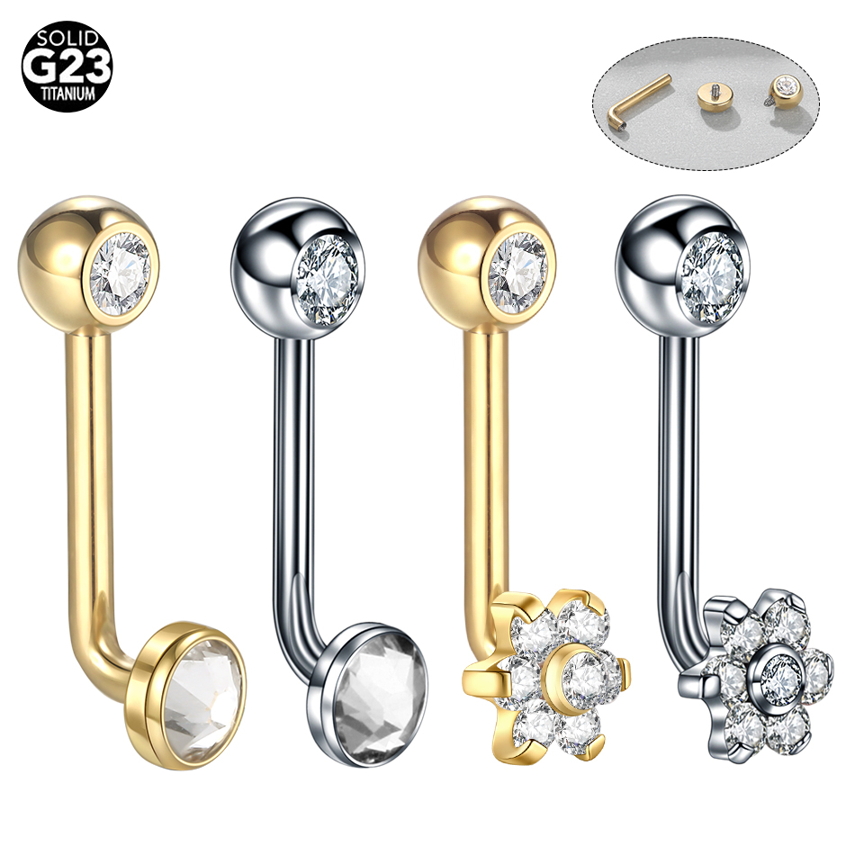 Belly Bar Titanium - 10 teile/los Titan Zirkon Christina Vertikale