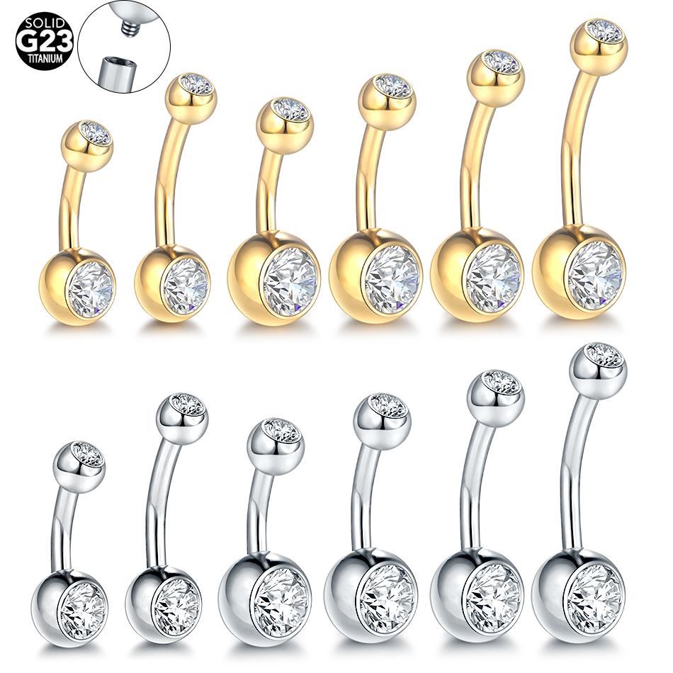 Belly Bar Titanium - 10 teile/los Titan Kristall Bauchnabel Piercing