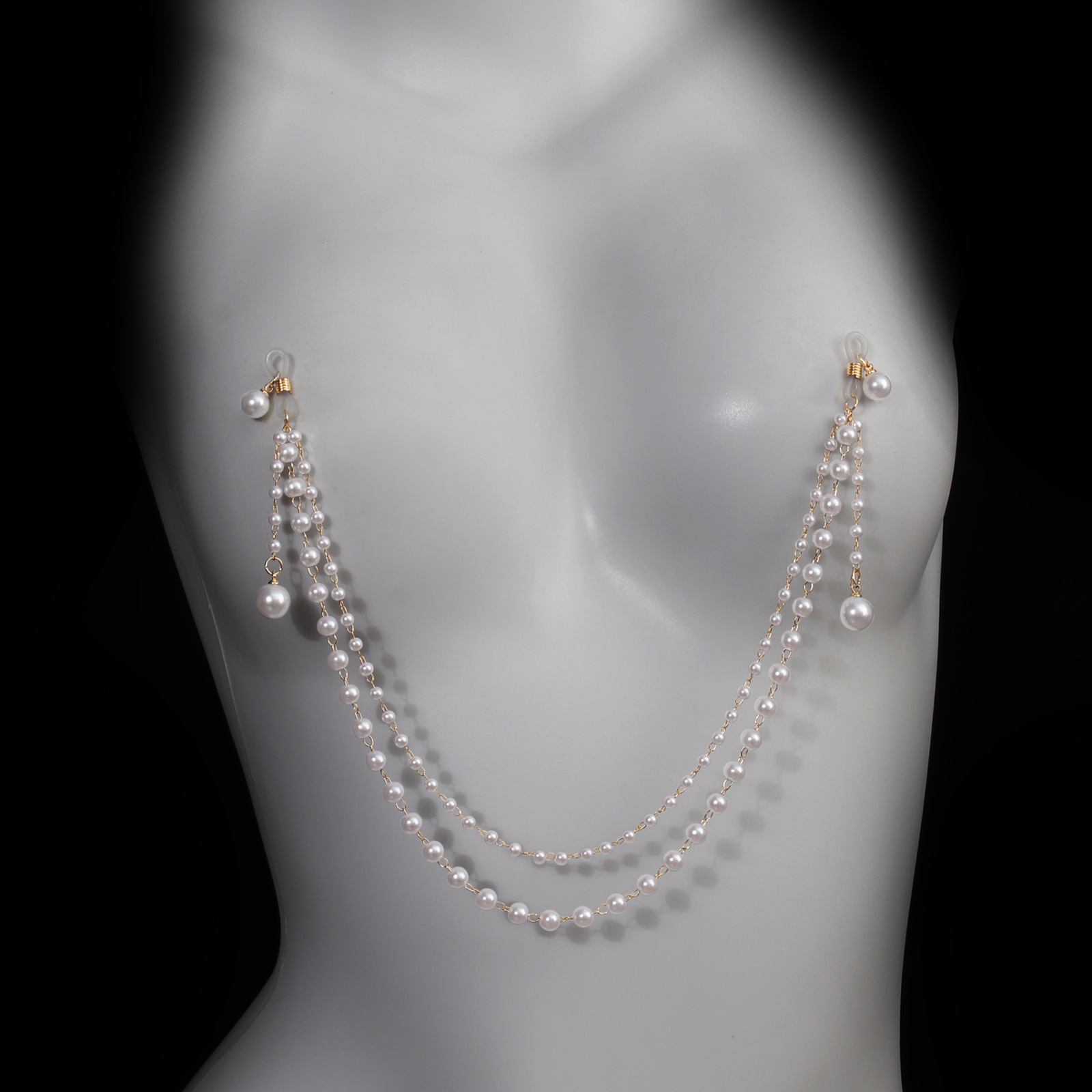 Body Jewelry Nipple Chain - Sexy Perlen-Brustkette ohne Piercing für Frauen,