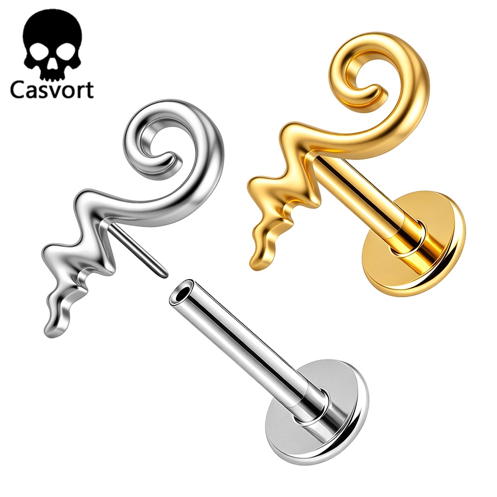 Body Jewelry Threadless - Casvort ASTM F136 Titan Wellenmuster Flache