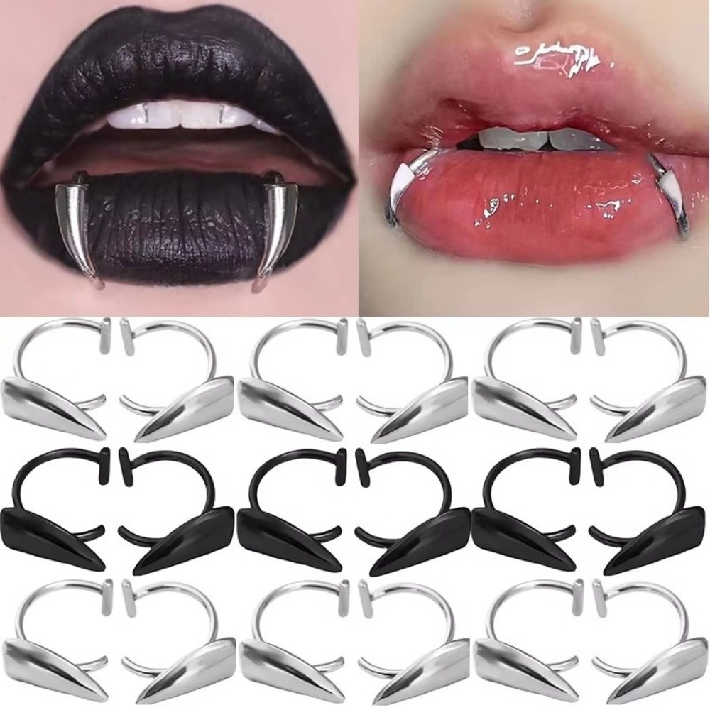 Body Jewelry Lip Ring - 2 Stück/Set, auffälliger, nicht durchstechender Lippenring