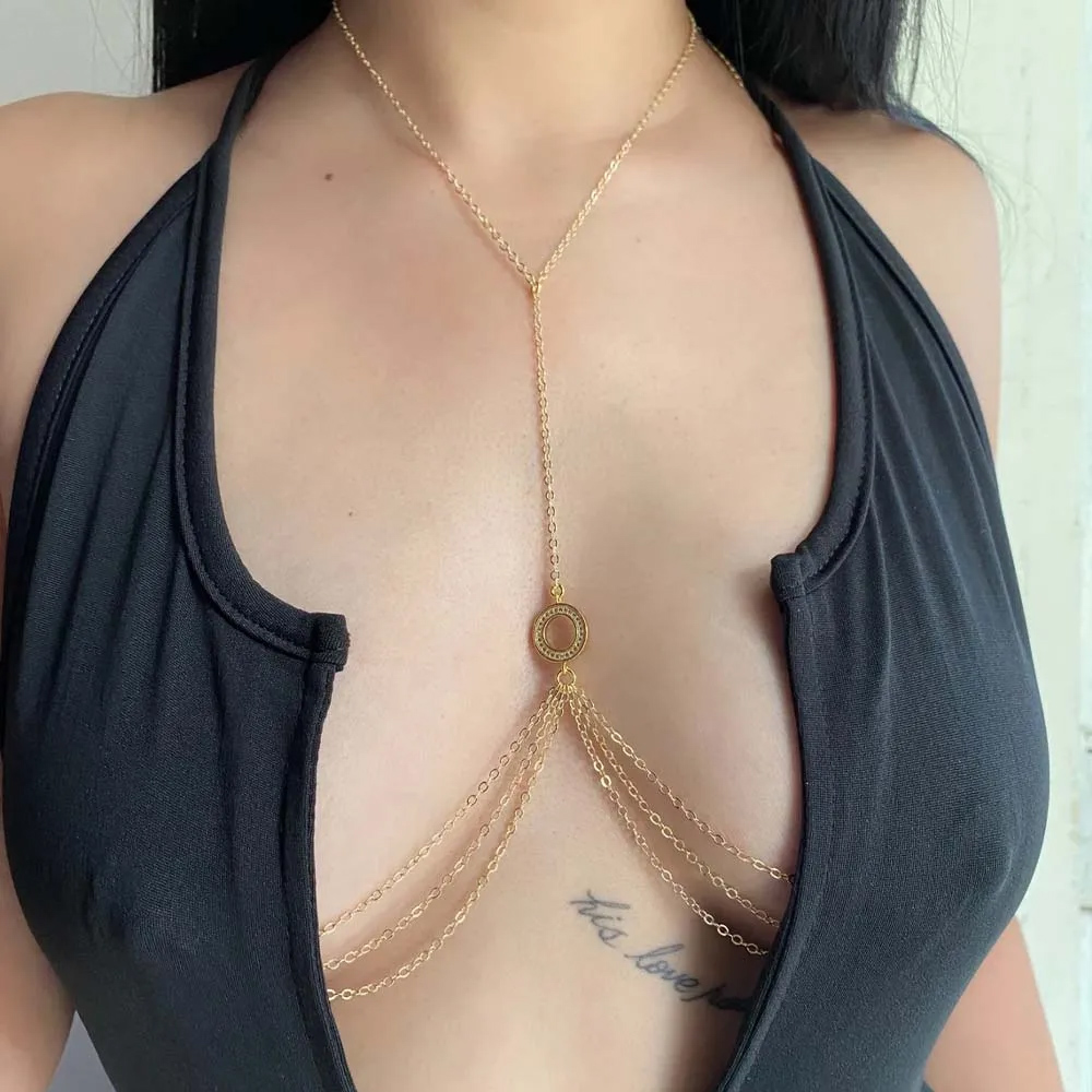 Body Jewelry Nipple Chain - Hohle runde Nippelketten, nicht durchdringender Schmuck,