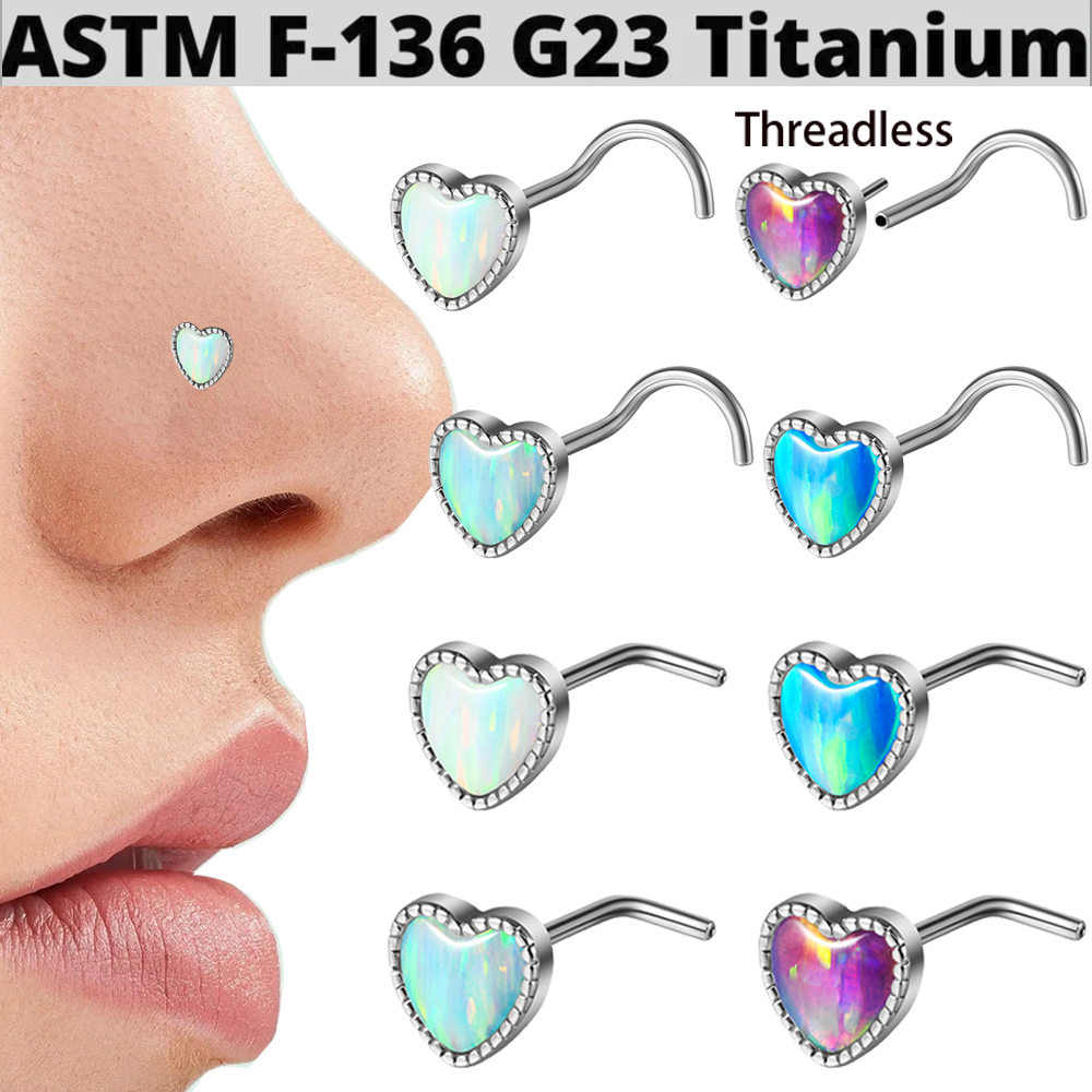 Body Jewelry Threadless - 1PC Titan Opal L Form Nasenknochen