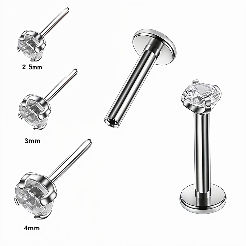 Body Jewelry Threadless - 8 Stück ASTM F136 Titan 20g