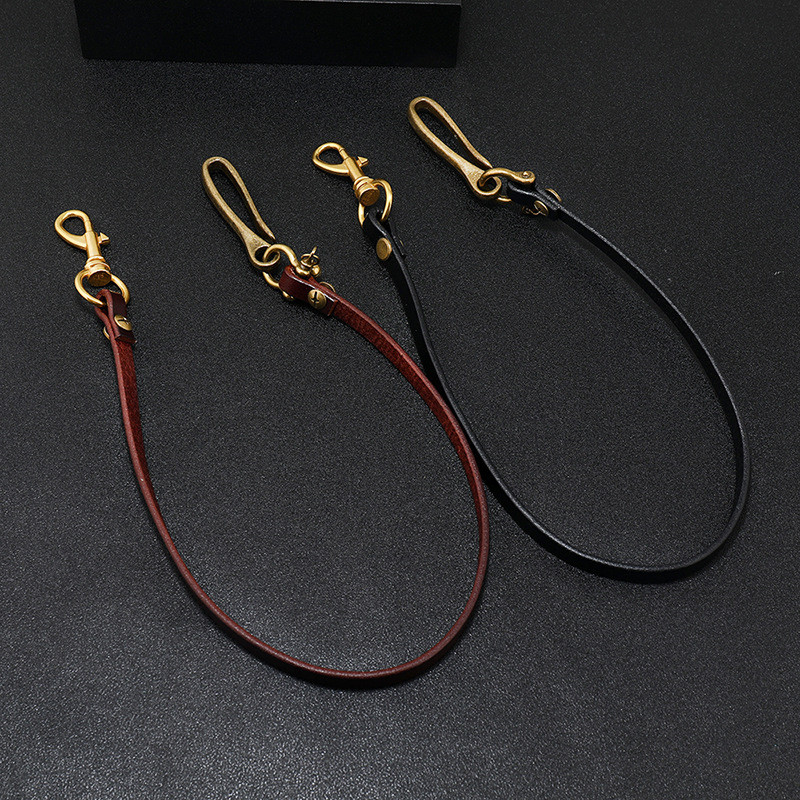 Body Jewelry In Bulk - Handgefertigter langer Biker-Motorrad-Trucker, braun, schwarz, Rindsleder,
