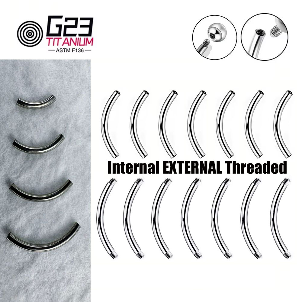 Belly Bar Titanium - Großhandel 5/10/50 stücke G23 Titan Gebogene