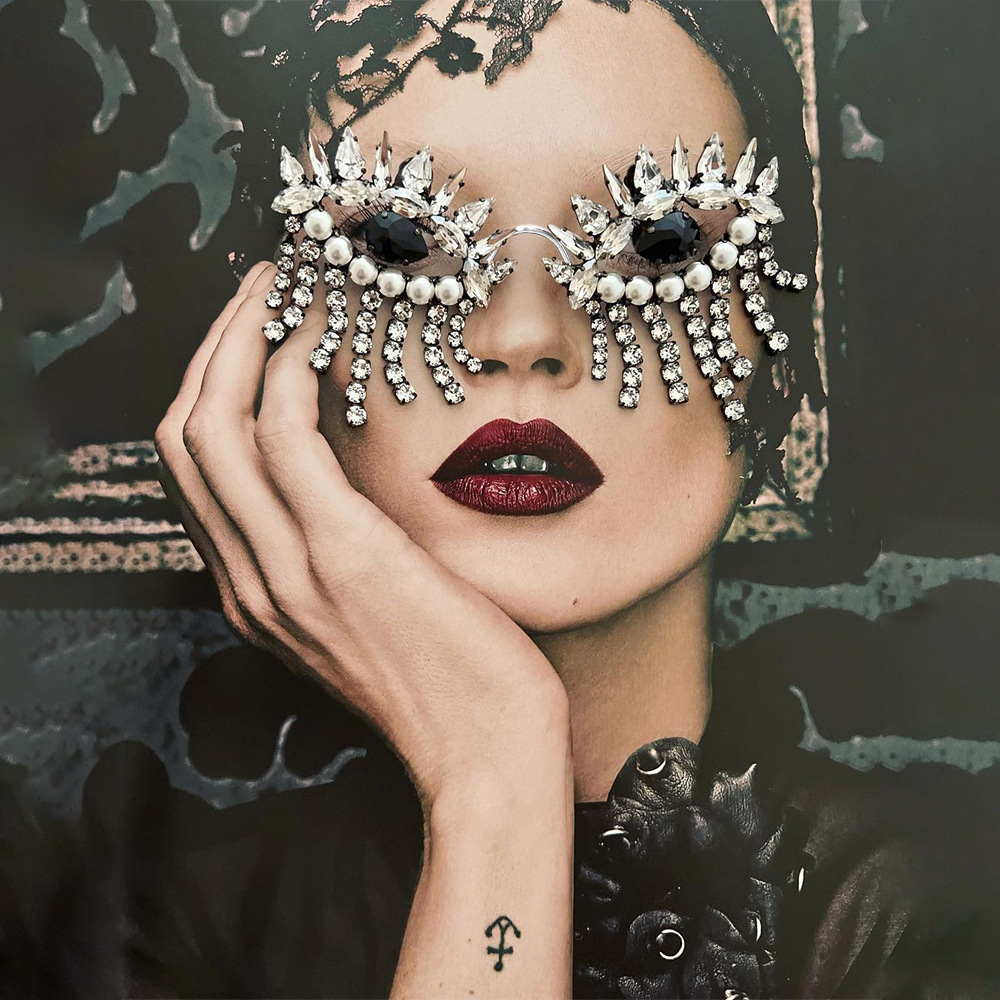 Body Jewelry Online - Stone fans Quaste Brille Rahmen für