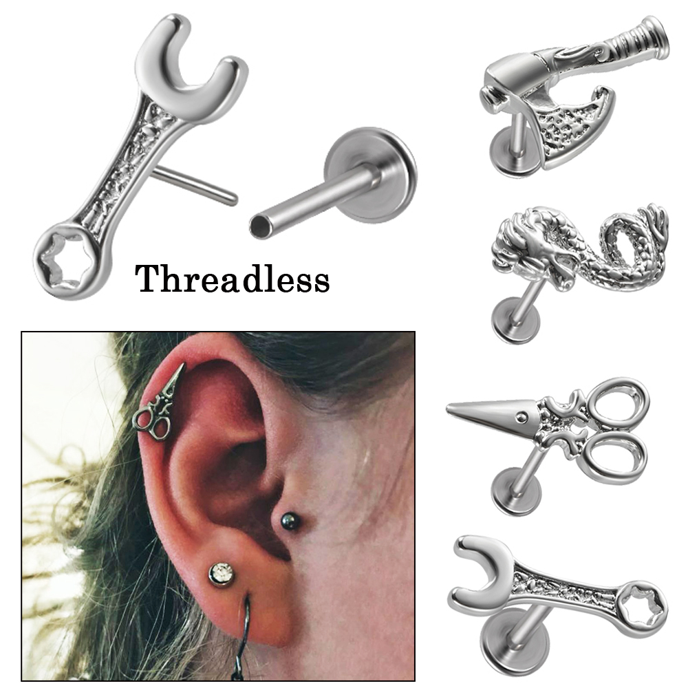 Body Jewelry Threadless - 1PC Chirurgenstahl Threadless Wrench Axt Scissor