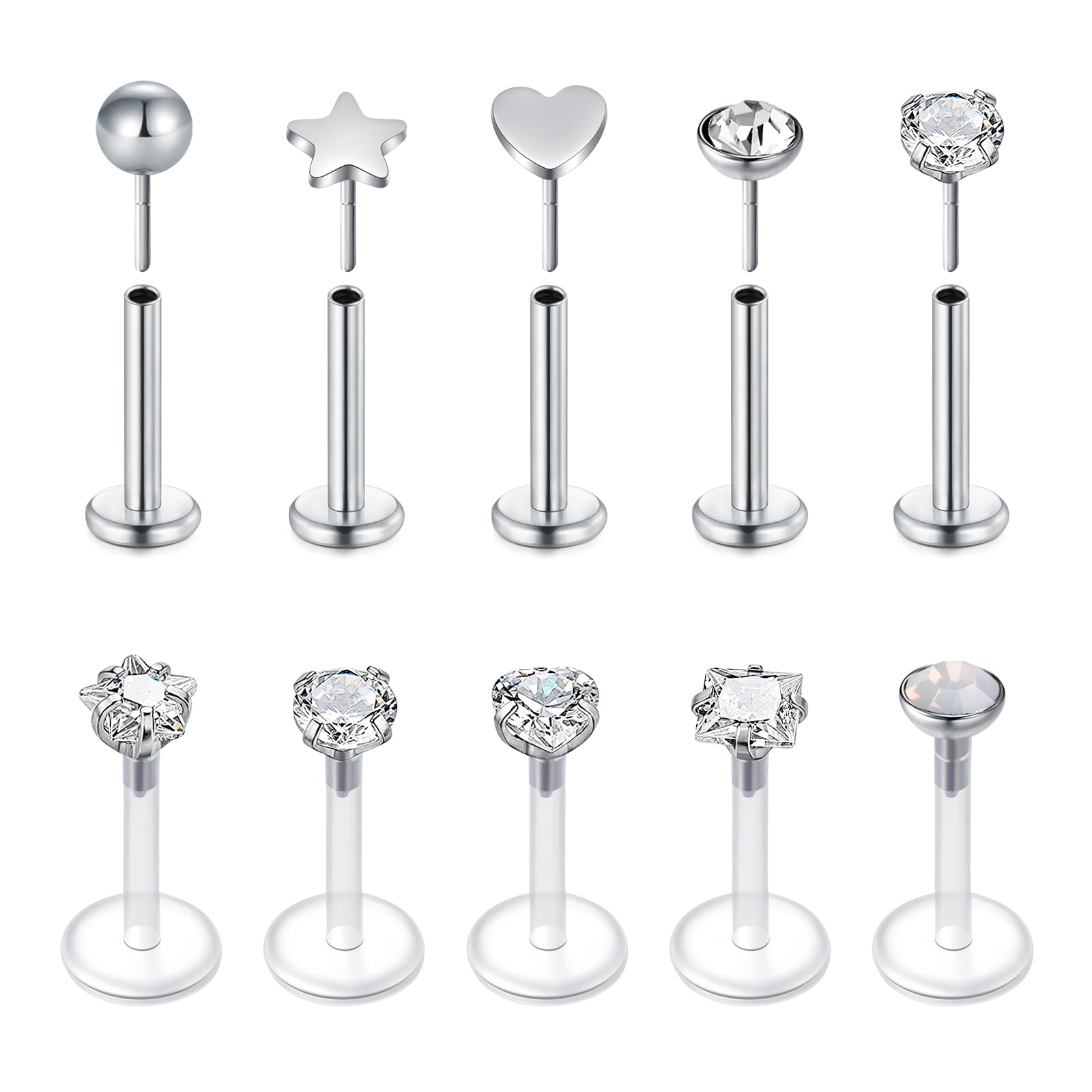 Body Jewelry Threadless - 16g faden lose Ohr stecker mit