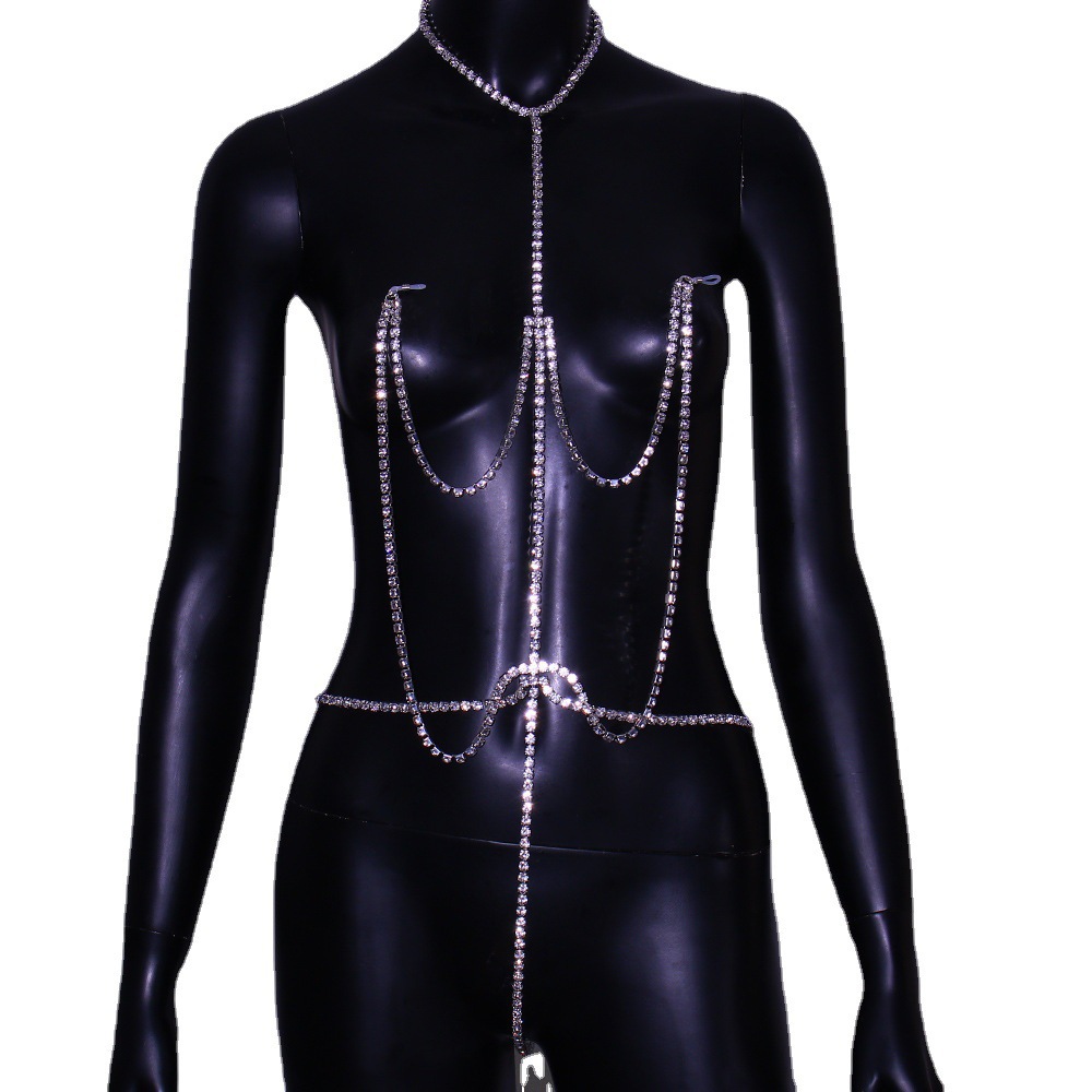 Body Jewelry Nipple Chain - Brustkette Sexy Strass-Nippelkette Bikini-Körperkette PEIDя Körperschmuck