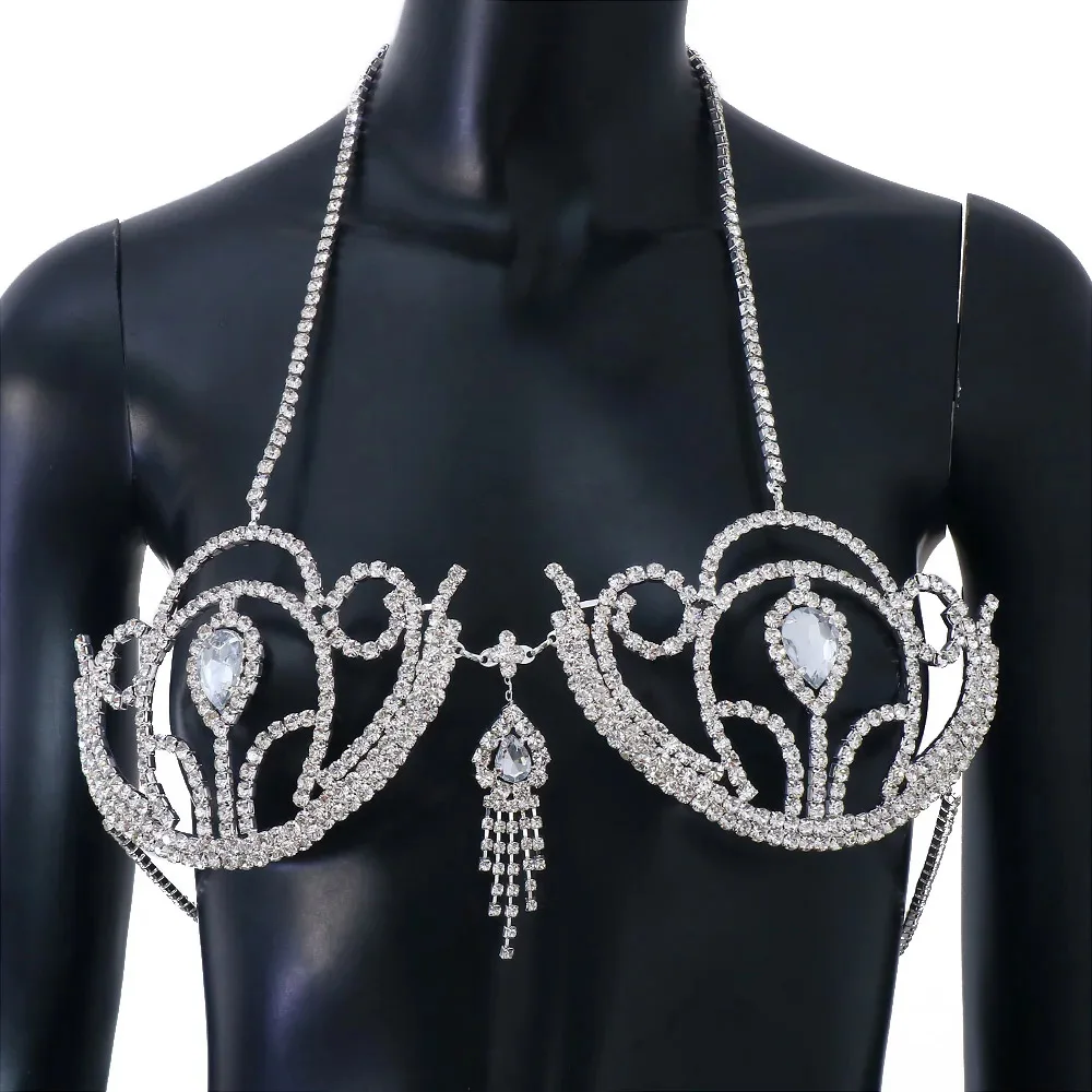 Luxus Strass Bikini BH geometr – Body Jewelry Harness Bewertung und Preis