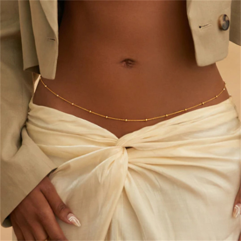 Mädchen Einfache Perlen Bauchk – Body Jewelry Gold Bewertung und Preis