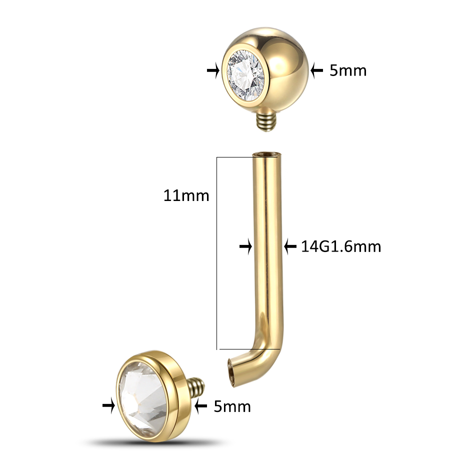 1PC G23 Titan CZ Gebogene Barb – Body Jewelry Vch Bewertung und Preis