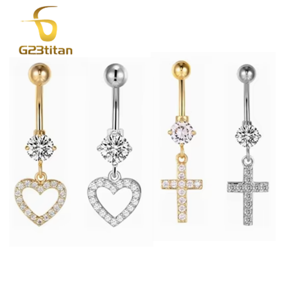 Baumeln Bauchnabel Ring Herz K – Belly Bar Titanium Bewertung und Preis