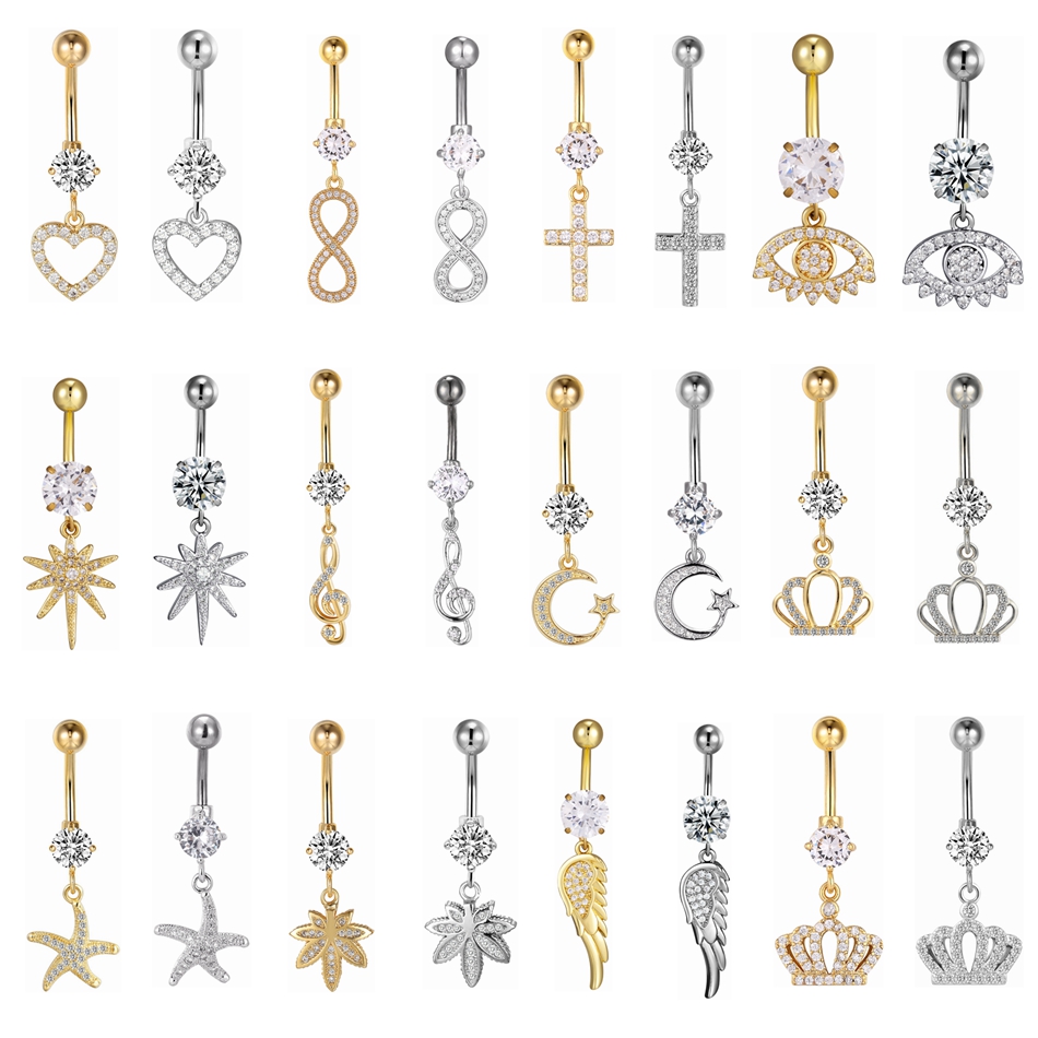 Baumeln Bauchnabel Ring Herz K – Belly Bar Titanium Bewertung und Preis