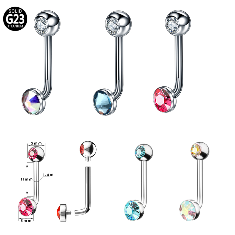 1PC F136 Titan 14G CZ Edelstei – Body Jewelry Vch Bewertung und Preis