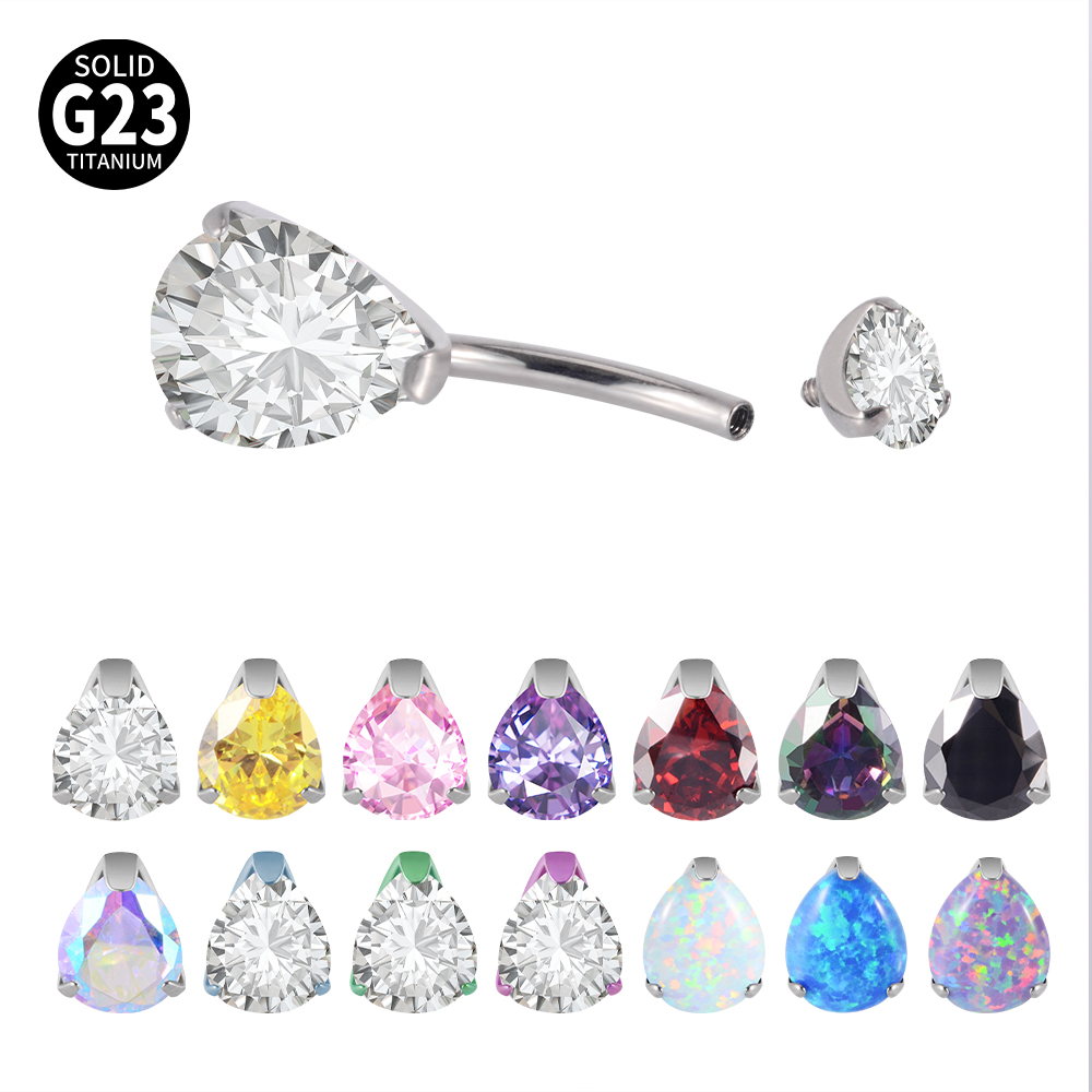 1PC G23 Titan Zirkon Bauchnabe – Belly Bar Titanium Bewertung und Preis