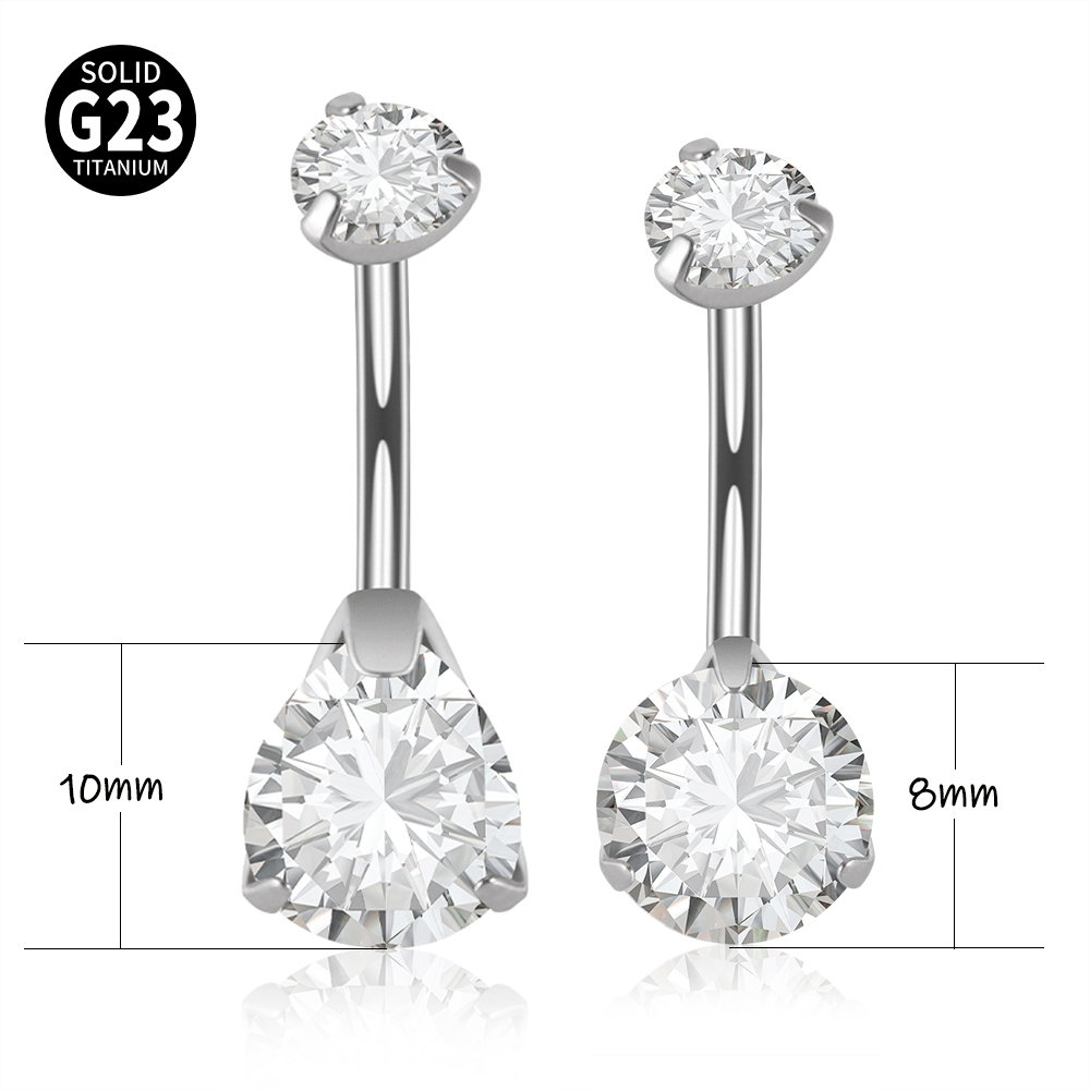 1PC G23 Titan Zirkon Bauchnabe – Belly Bar Titanium Bewertung und Preis