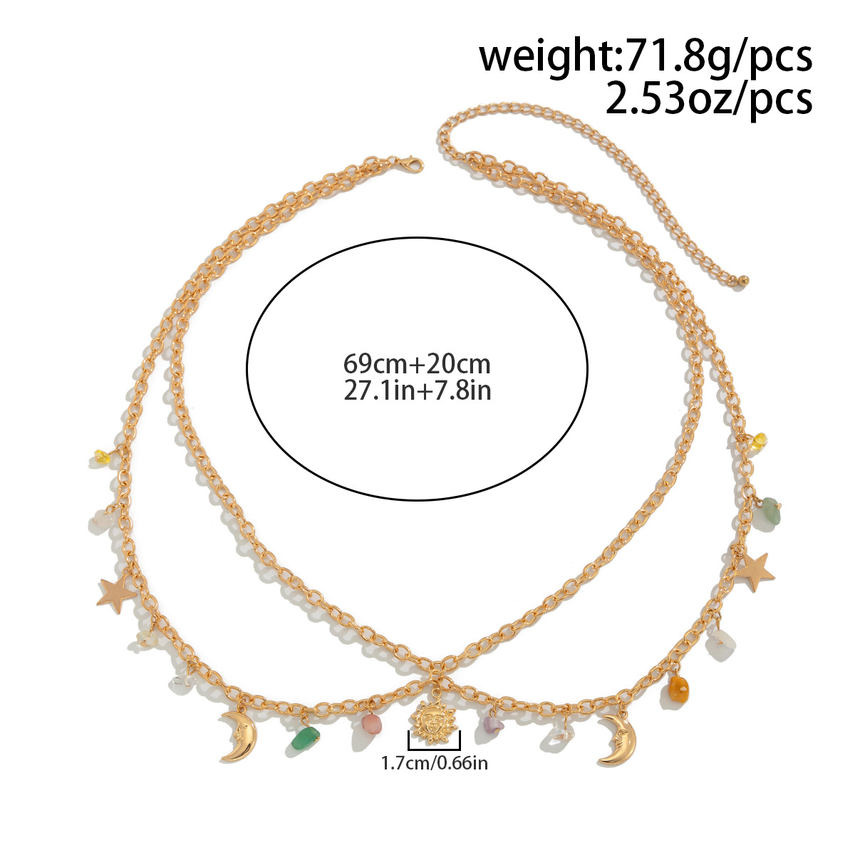 Boho-Stern-Mond-Sonnen-Anhänge – Body Jewelry Gold Bewertung und Preis