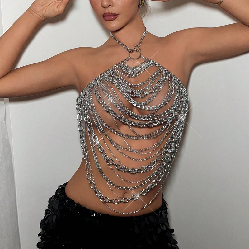 Handgefertigter Silber-Kettenh – Body Jewelry Nipple Chain Bewertung und Preis