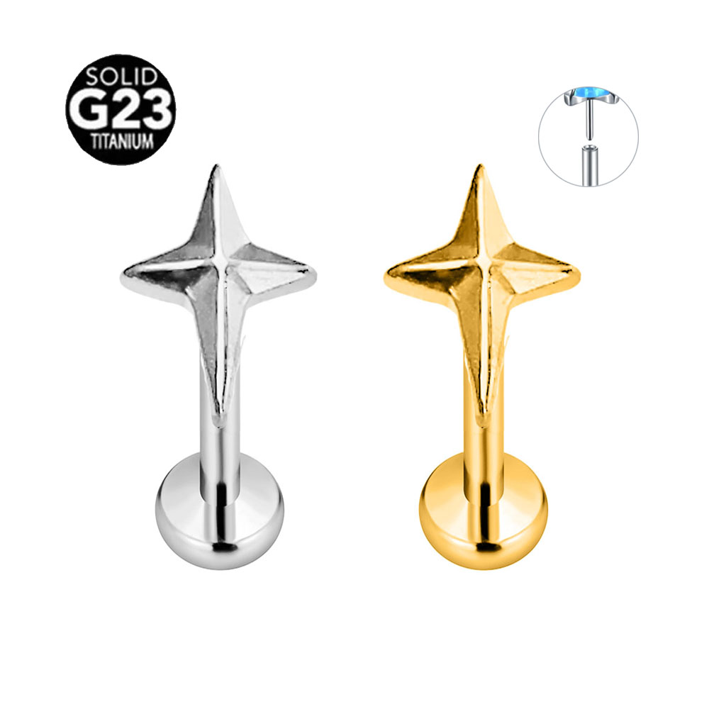 Astm f136 g23 titan stern kreu – Body Jewelry Threadless Bewertung und Preis