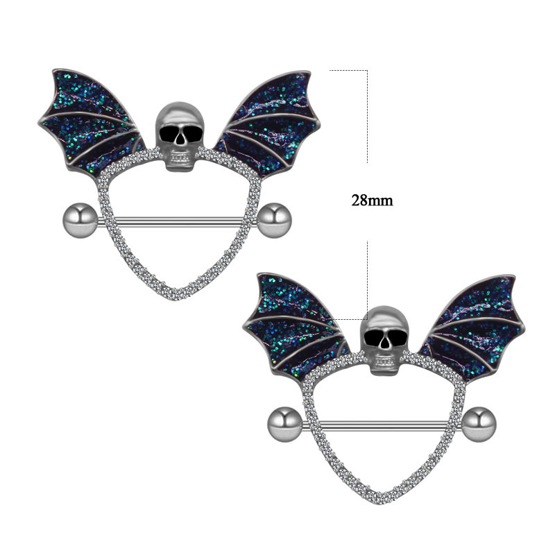 Bling Schädel Flügel Fledermau – Body Piercing Quality Jewelry Bewertung und Preis