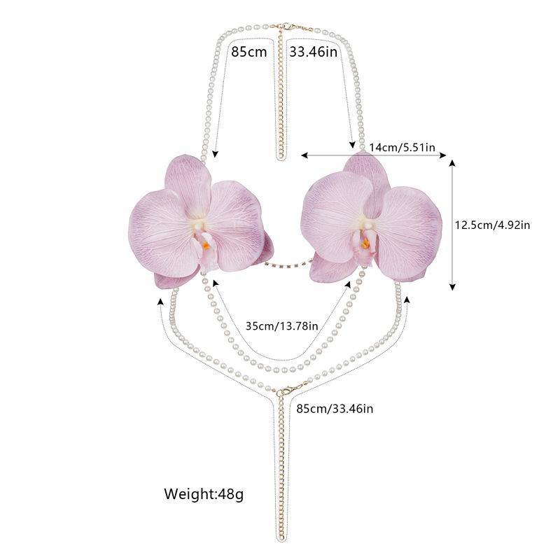 Perlen-Körperkette mit lila Bl – Body Jewelry Nipple Chain Bewertung und Preis