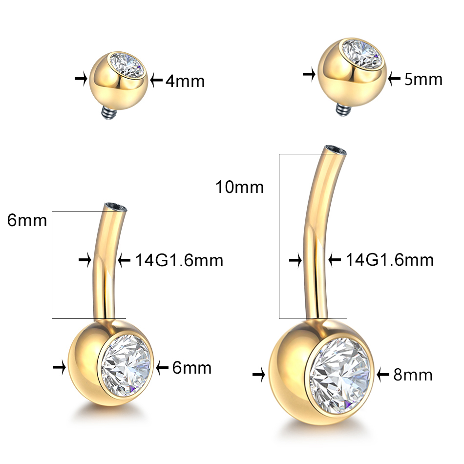 10 teile/los Titan Kristall Ba – Belly Bar Titanium Bewertung und Preis