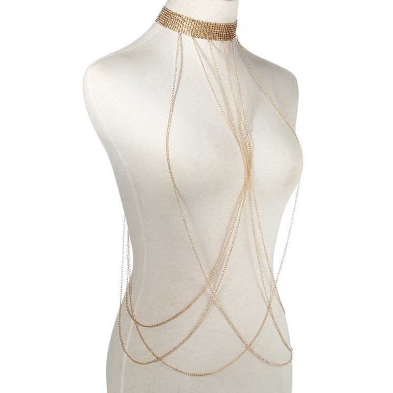 Gold Farbe Körper Kette Frauen – Body Jewelry Gold Bewertung und Preis