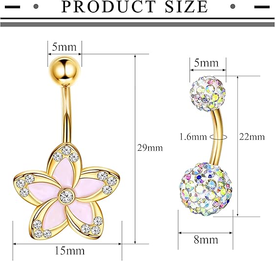 Florideco 1 Stück Edelstahl Ba – Belly Bar Titanium Bewertung und Preis