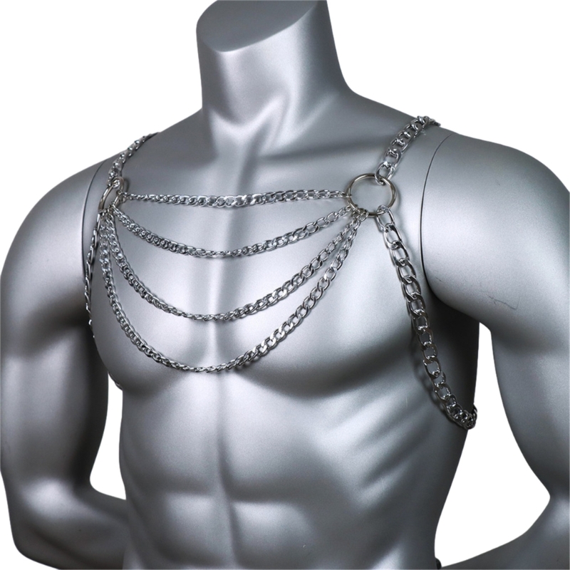 Männer Sexy Metall Körper Brus – Body Jewelry Harness Bewertung und Preis