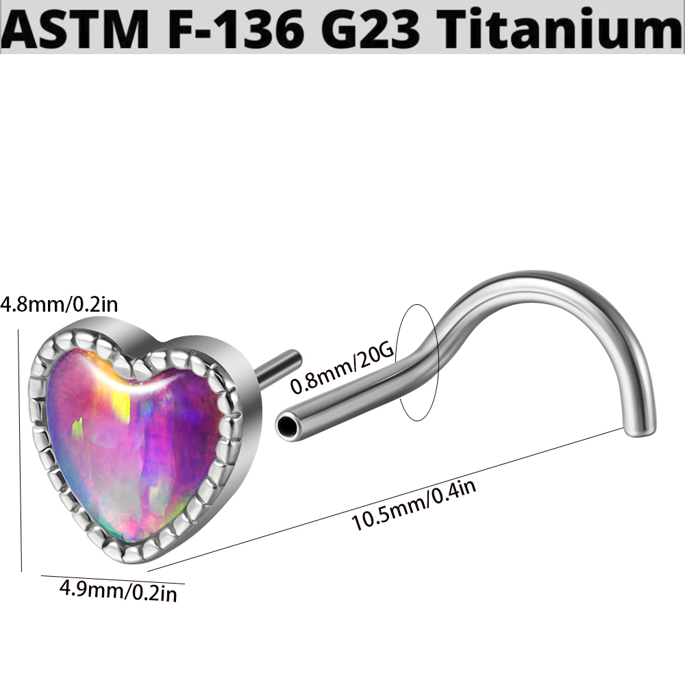 1PC Titan Opal L Form Nasenkno – Body Jewelry Threadless Bewertung und Preis