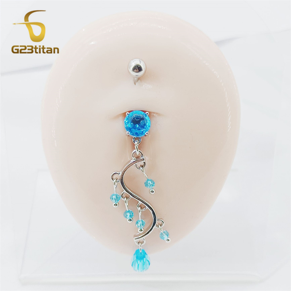 Lange Quaste Bauch Ring Zirkon – Belly Bar Titanium Bewertung und Preis