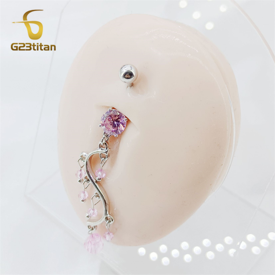 Lange Quaste Bauch Ring Zirkon – Belly Bar Titanium Bewertung und Preis