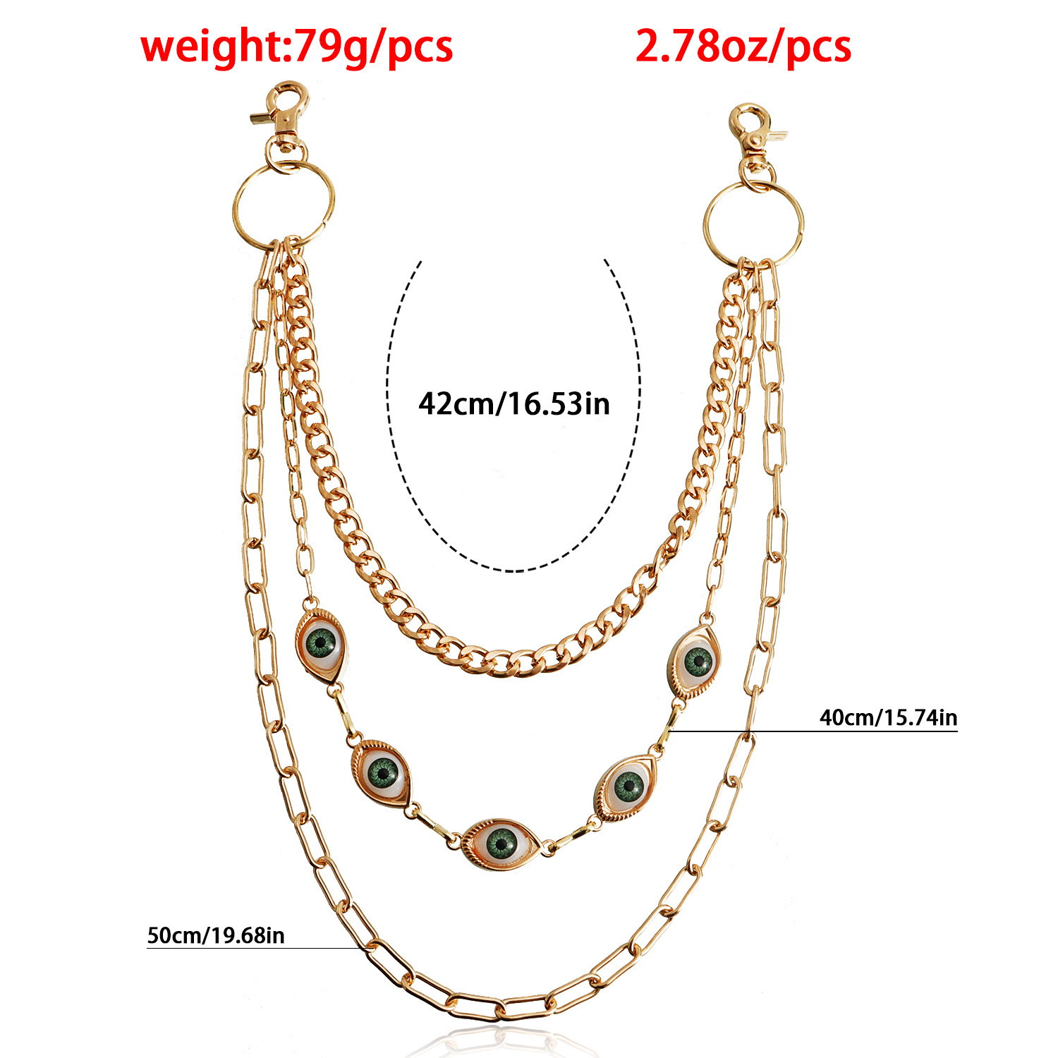 Metall Punk Layered Kette Hose – Body Jewelry Gold Bewertung und Preis