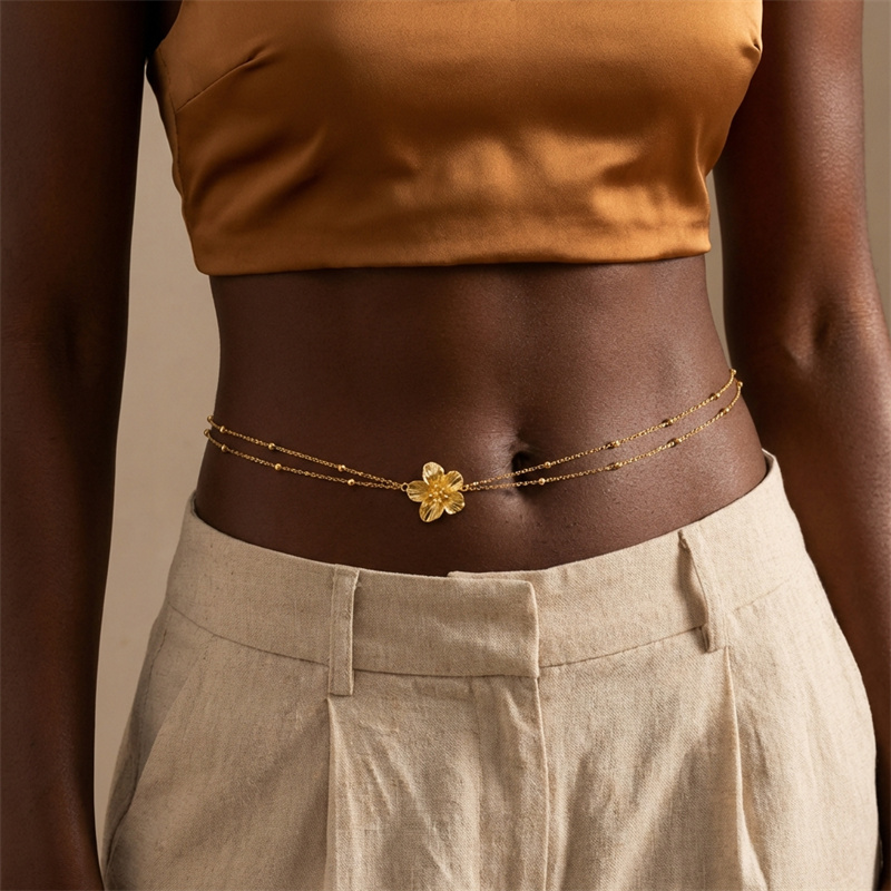 Einfache Doppelschichtige Bauc – Body Jewelry Gold Bewertung und Preis