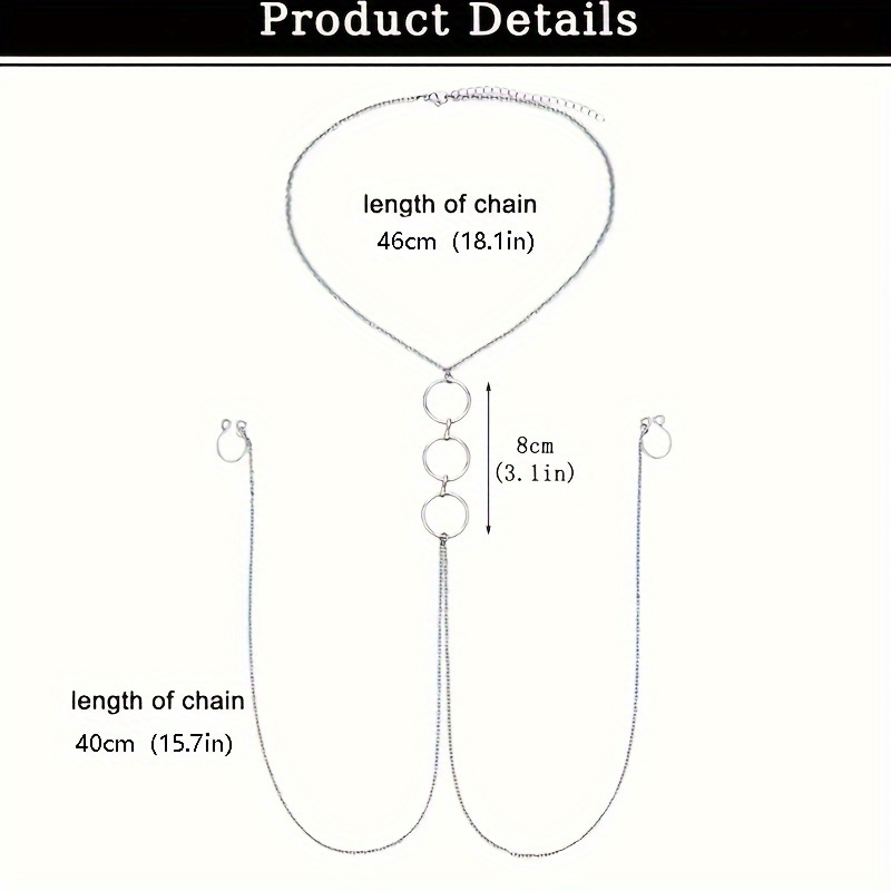 Eine silbrige Körperkette aus  – Body Jewelry Nipple Chain Bewertung und Preis