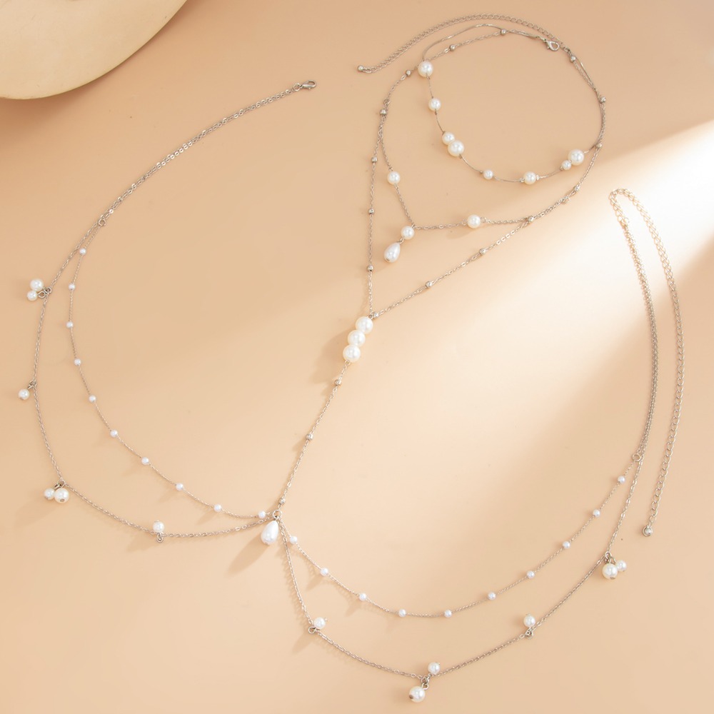 Mehrlagige Imitationsperlen-Ha – Body Jewelry Harness Bewertung und Preis