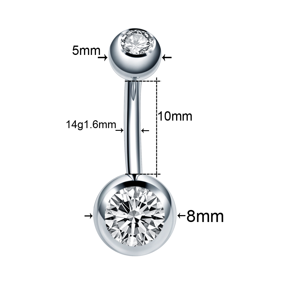 10 Teile/los Edelstahl Nabel P – Belly Bar Titanium Bewertung und Preis